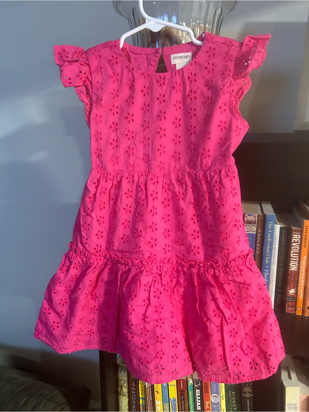 Crewcuts Bright Pink Eyelet Ruffle Tiered Dress